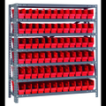 Quantum Storage Systems Steel Shelving with plastic bins 1239-100RD